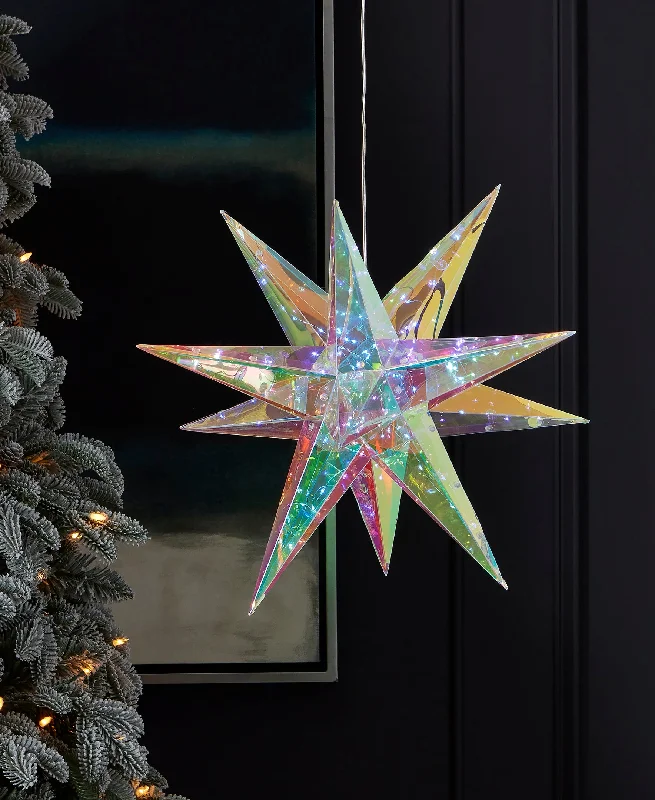 Prismatic Iridescent Christmas Explosion Star 16", LED lights