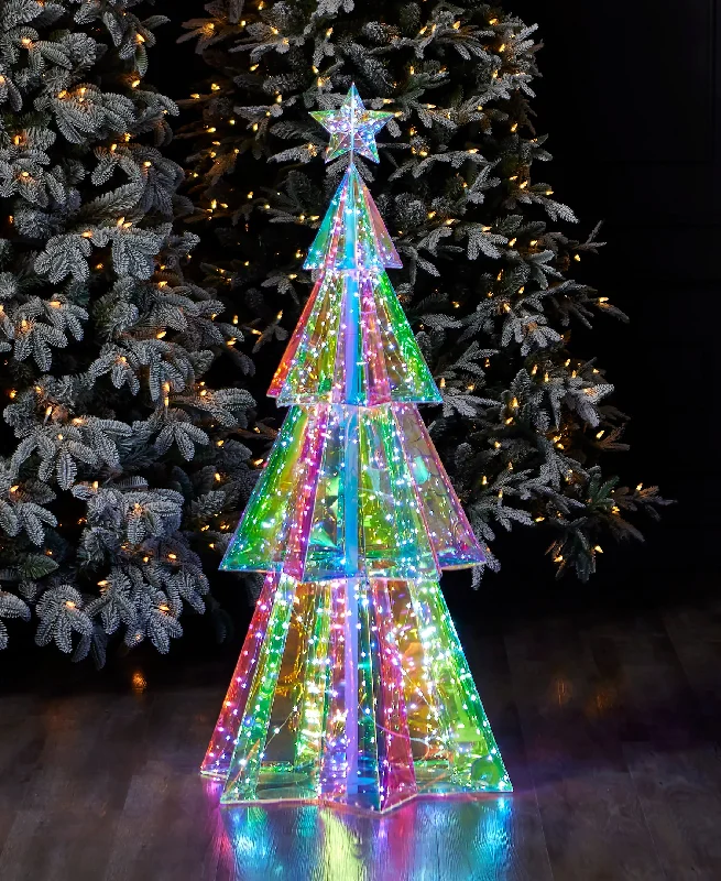 Prismatic Iridescent Christmas Tree 45", LED lights