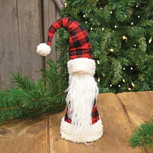 Red & Black Buffalo Check Gnome Tree Topper