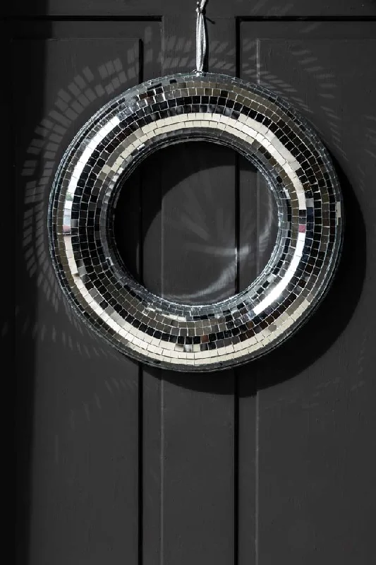 Round Mirror Ball Wreath