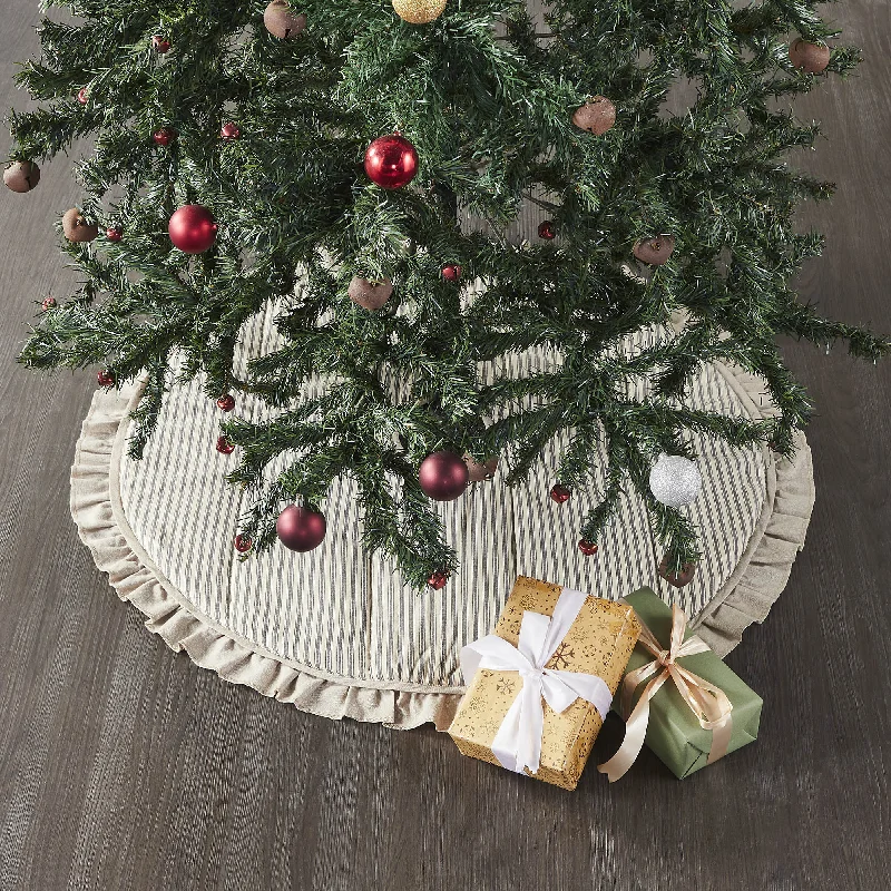 Sawyer Mill Charcoal Ticking Stripe Tree Skirt 36