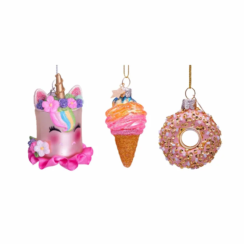 Set of 3 Desserts Bauble Tree Decorations