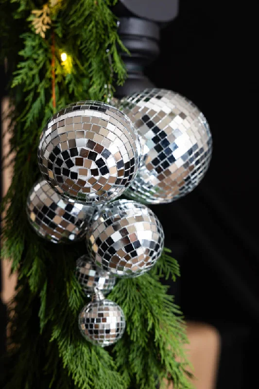 Silver Disco Ball Cluster Christmas Decoration