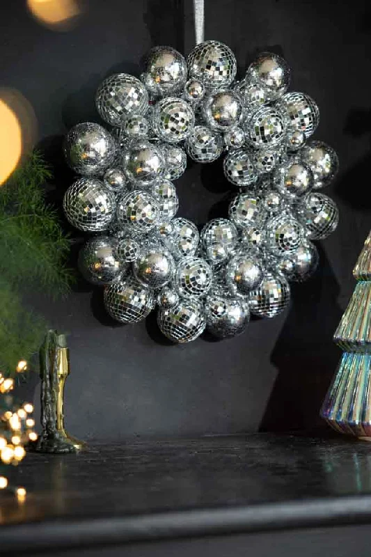 Silver Disco Ball Wreath