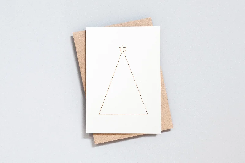 Simple Tree Card | Copper on Recycled Natural | Foil Blocked | by Ola