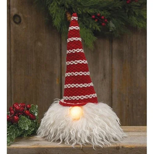 Sm Santa Gnome w LED Light Nose