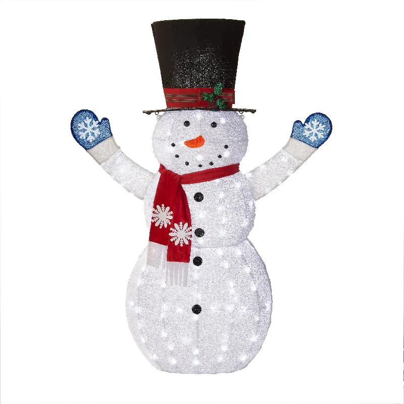 72 in. Snowman Decoration with White LED Lights