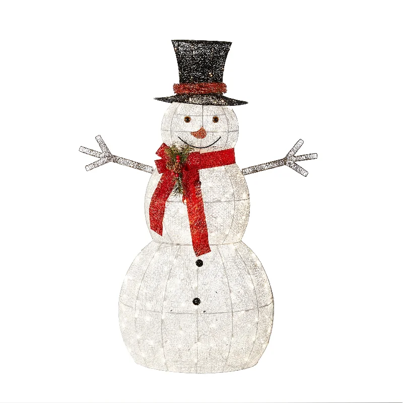 60 in. Snowman Decoration with Warm White LED Lights