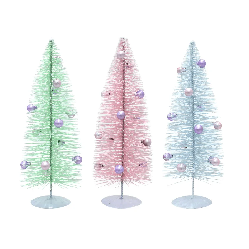 Snowy Pastel Tree with Pearls Asst