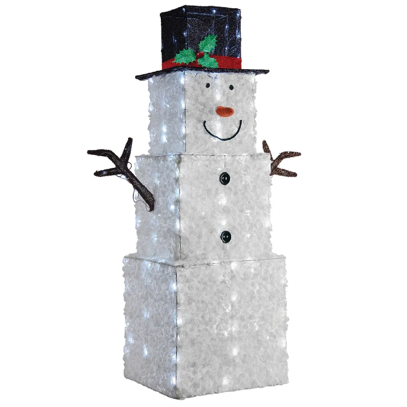 42 in. Snowman Decoration with Cool White LED Lights