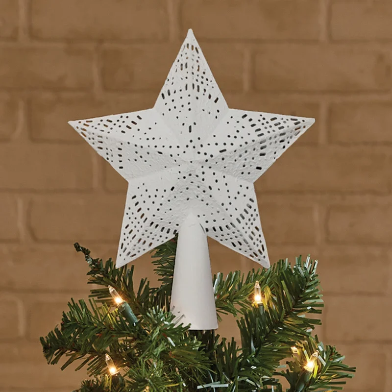 Star Tree Topper - White  Set of 2 Park Designs