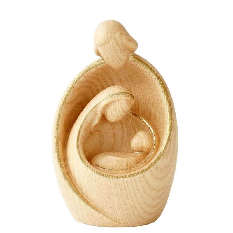 STYLIZED HOLY FAMILY - CHRISTMAS NATIVITY - NATURAL WOOD