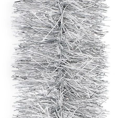 15' Super Plush Silver White Tinsel Christmas Garland