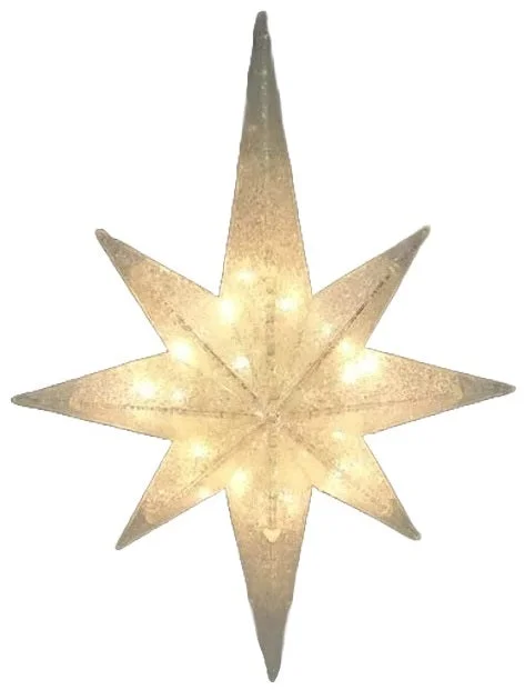 Warm White LED Christmas Star Tree Topper