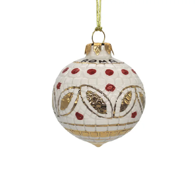 WHITE CHRISTMAS BAUBLE - CERAMIC