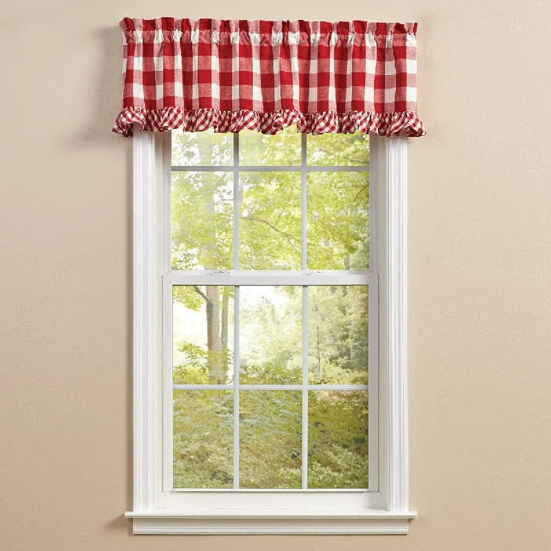 Wicklow Ruffled Valance 14" L - Red Park designs