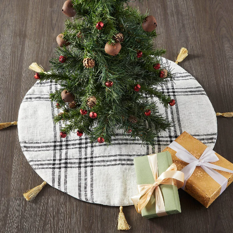 Wintergleam Black White Plaid Tree Skirt 24