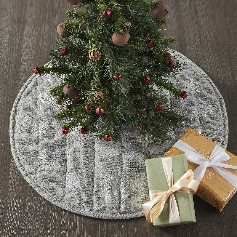 Yuletide Burlap Dove Grey Snowflake Tree Skirt 24