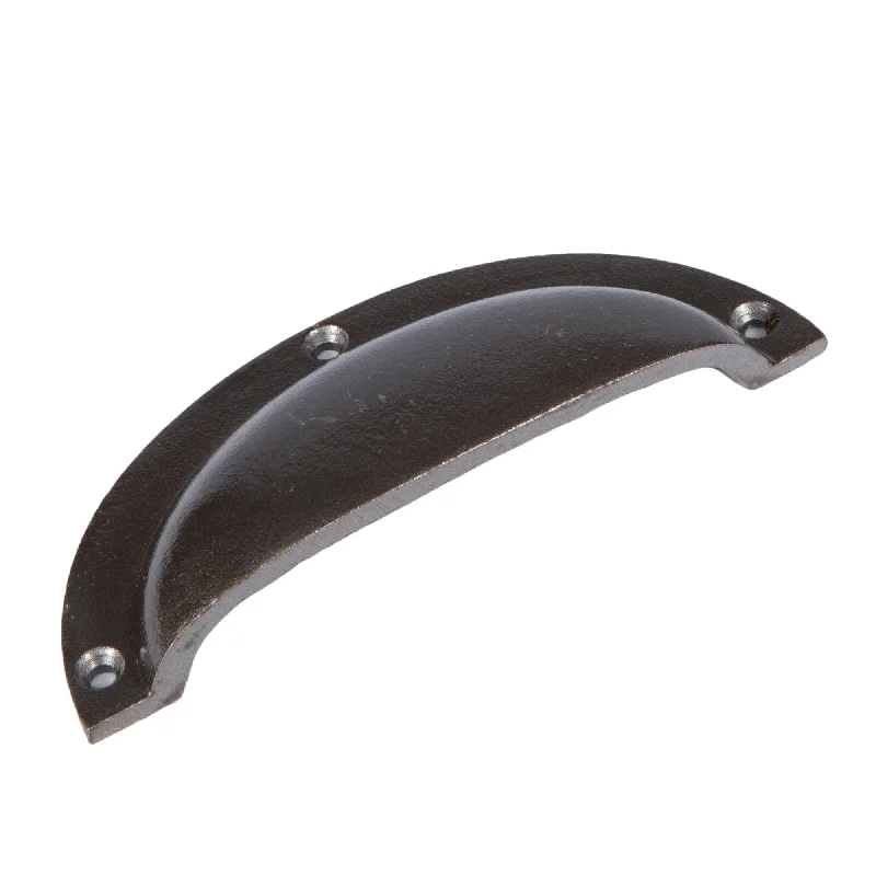 130mm x 50mm Curved Cabinet Cup Handle - By Hammer & Tongs