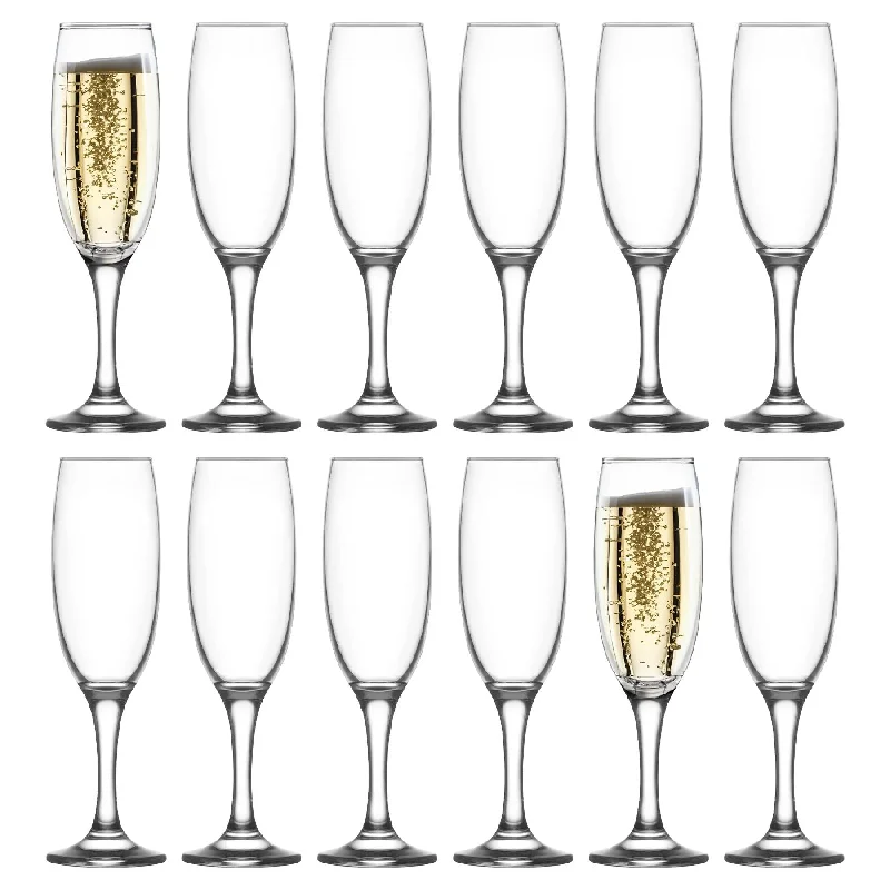 220ml Empire Glass Champagne Flutes - Pack of 12 - By LAV