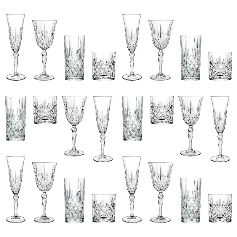 24pc Melodia Glassware Set - By RCR Crystal