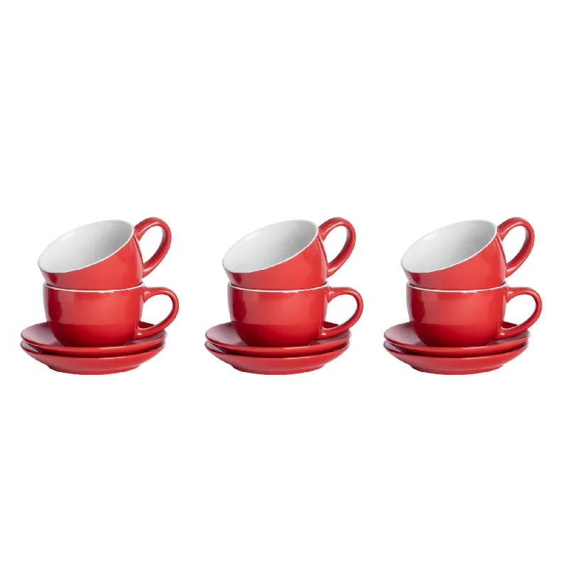 250ml Cappuccino Cups & Saucers - Set of Six - By Argon Tableware