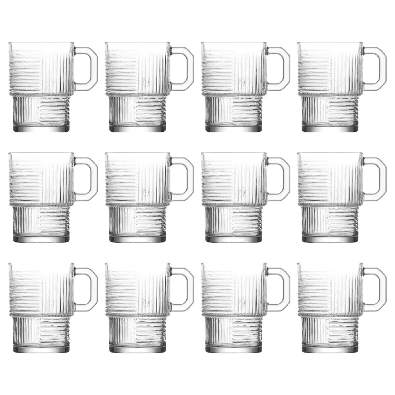 270ml Helen Stacking Glass Coffee Cups - Pack of 12 - By LAV