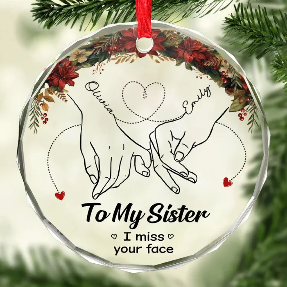 A Friend Shares Your Joys And Eases Your Sorrows - Bestie Personalized Custom Circle Glass Ornament - Christmas Gift For Best Friends, BFF, Sisters