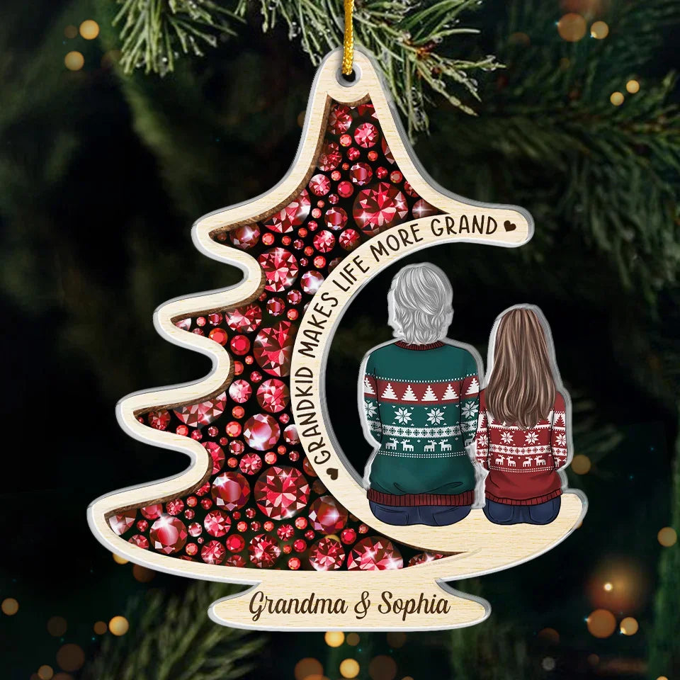 All I Want For Christmas Is My Grandkid - Family Personalized Custom Ornament - Acrylic Custom Shaped - Christmas Gift For Grandma, Grandkid