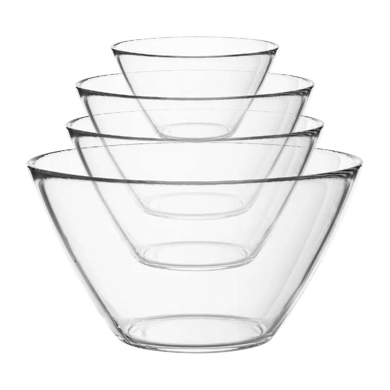 4pc Basic Glass Mixing Bowls Set - By Bormioli Rocco