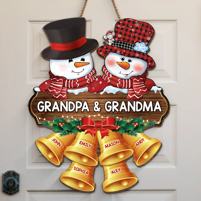 Can’t Wait To Spend Christmas Together - Family Personalized Custom Shaped Home Decor Wood Sign - House Warming Gift, Christmas Gift For Grandma, Grandpa