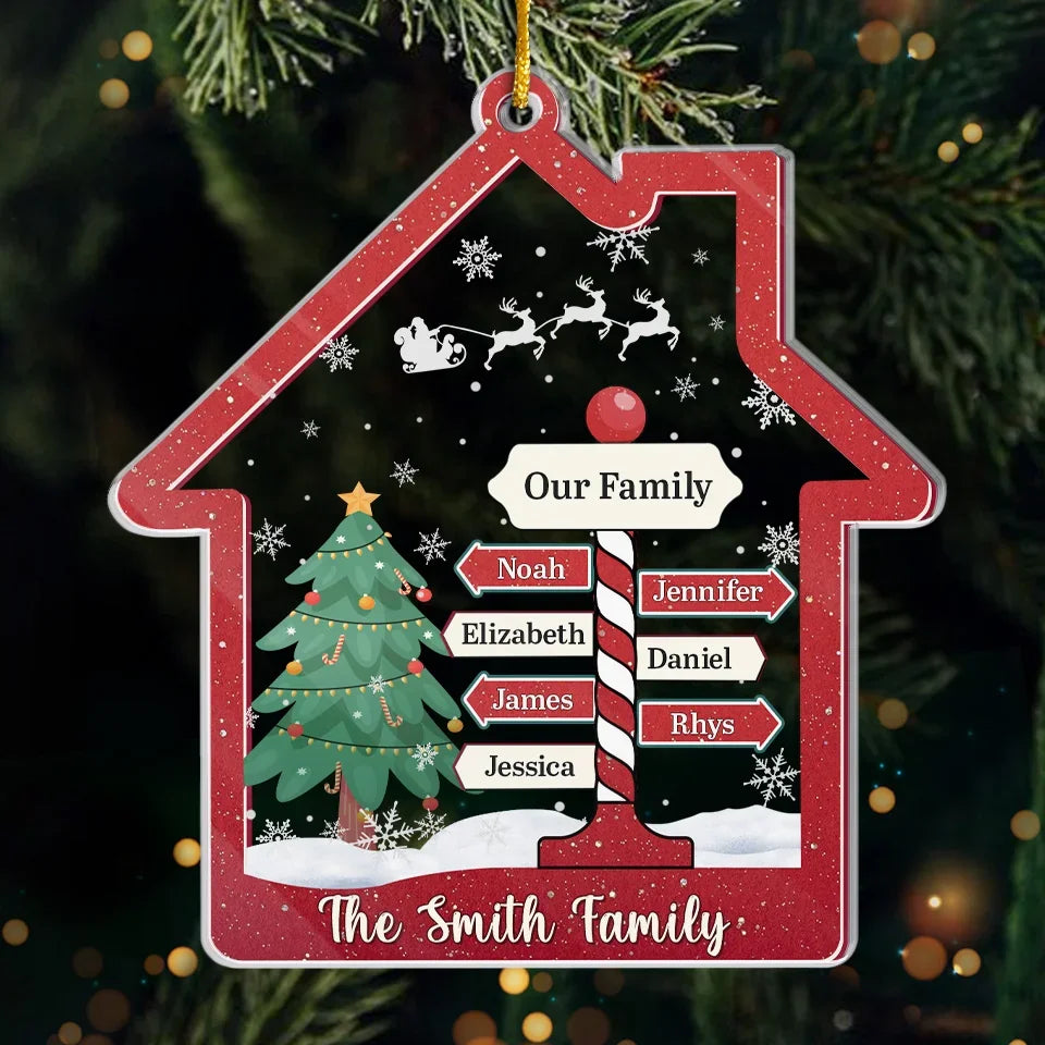 Christmas Is All About Family And Love - Family Personalized Custom Ornament - Acrylic Custom Shaped - Christmas Gift For Family Members