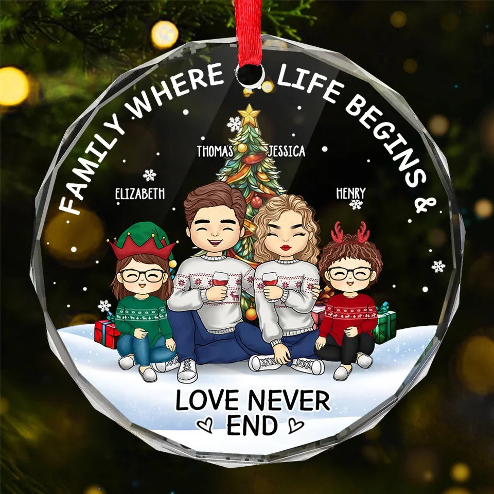 Christmas Is Better When We're Together - Family Personalized Custom Circle Glass Ornament - Christmas Gift For Family Members