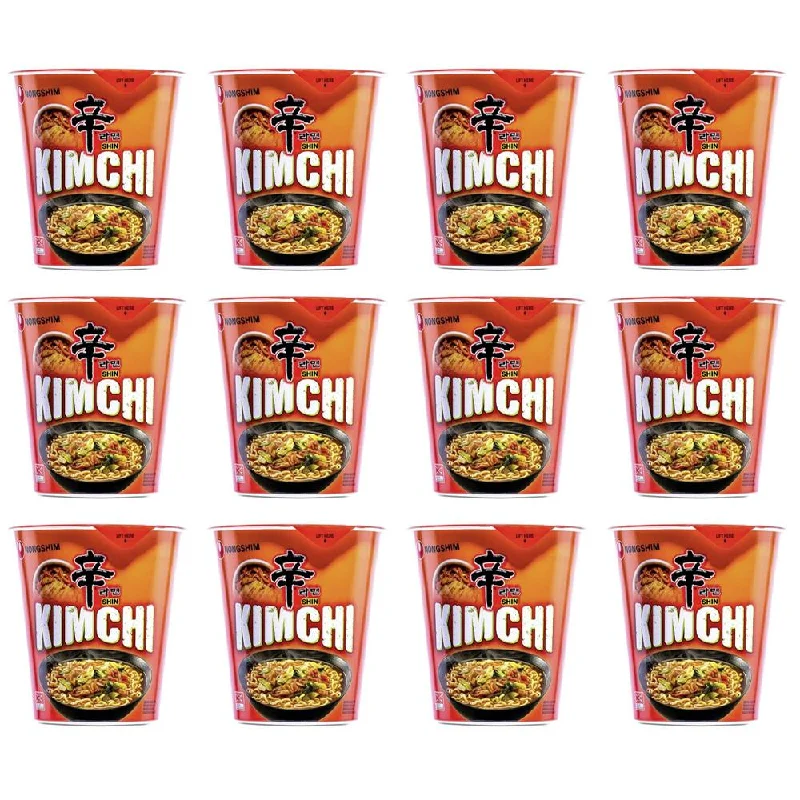 Kimchi 75g Cup Instant Noodles - Pack of 12 - By Nongshim