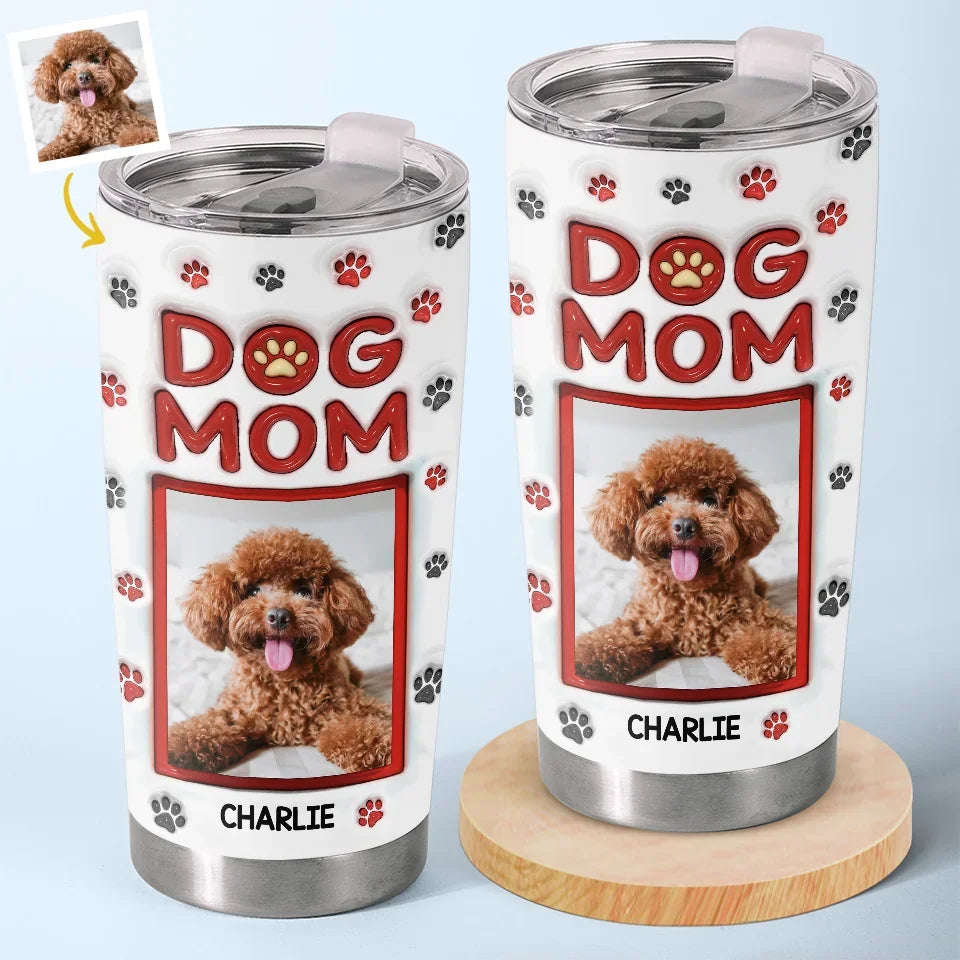 Custom Photo A Little Fur Can Brighten Even The Gloomiest Days - Dog & Cat Personalized Custom 3D Inflated Effect Printed Tumbler - Gift For Pet Owners, Pet Lovers