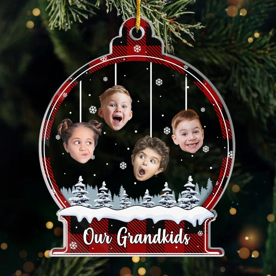 Custom Photo A Sweet Reminder Of The Love Between Grandparents And Grandkids - Family Personalized Custom Ornament - Acrylic Custom Shaped - Christmas Gift For Grandma, Grandpa, Grandkid