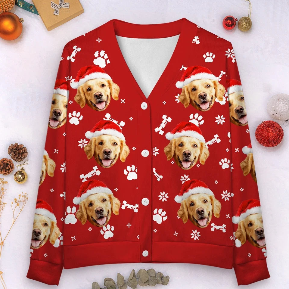 Custom Photo Christmas Cuddles From My Furry Bundle - Dog & Cat Personalized Custom Ugly Christmas Cardigan - Christmas Gift For Pet Owners, Pet Lovers