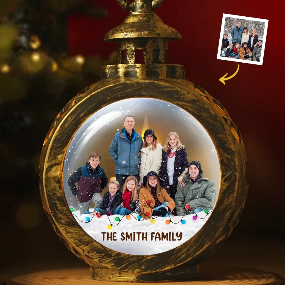 Custom Photo Family Is Everything - Family Personalized Custom Candlelight Lantern Ornament - Christmas Gift For Family Members