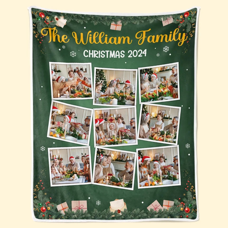 Custom Photo Family Is The Greatest Christmas Gift - Family Personalized Custom Blanket - Christmas Gift For Family Members