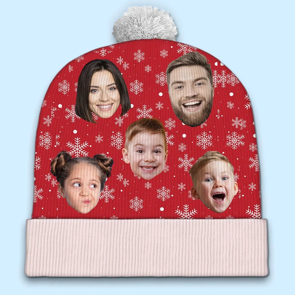 Custom Photo Family Makes Every Holiday Moment Special - Family Personalized Custom Christmas Beanie Hat - Christmas Gift For Family Members