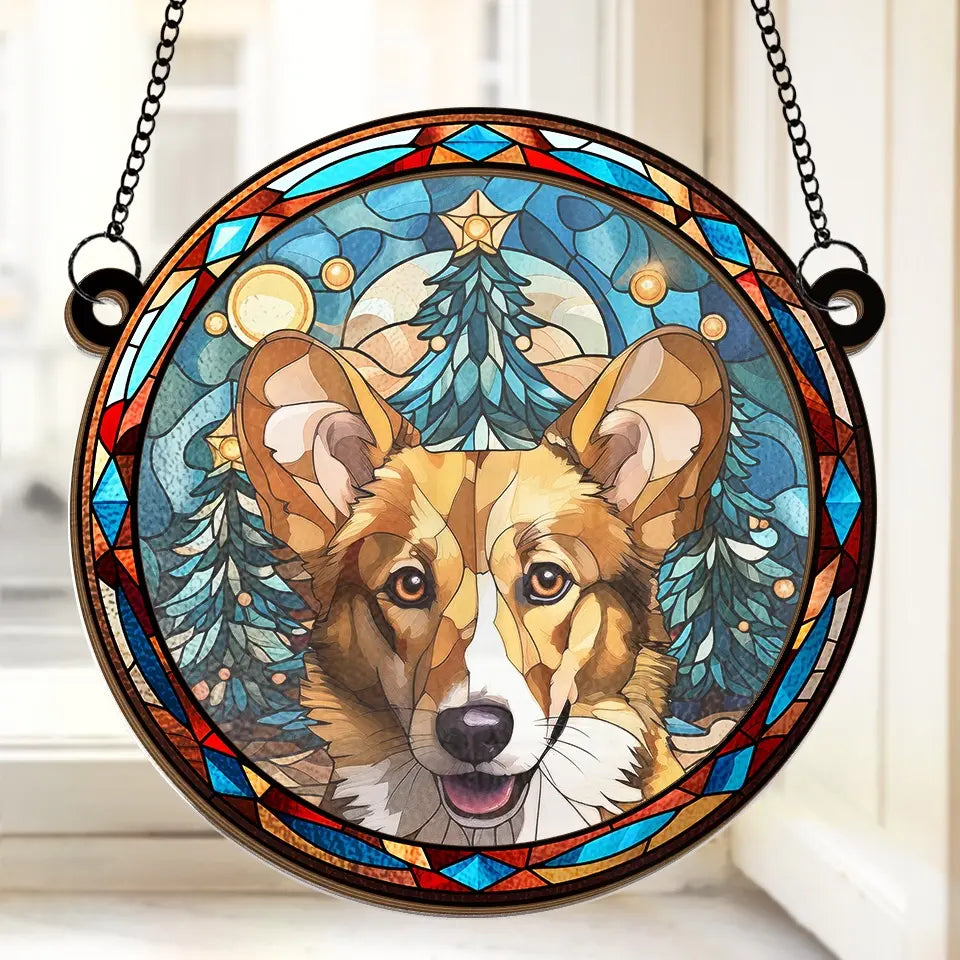 Custom Photo Forever By Our Side - Memorial Personalized Window Hanging Suncatcher - Christmas Gift, Sympathy Gift For Pet Owners, Pet Lovers