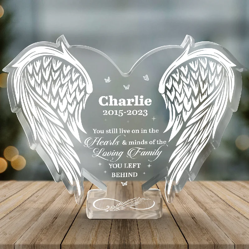 Custom Photo The Sky Looks Different When You Have Someone You Love Up There - Memorial Personalized Custom Shaped Acrylic Plaque - Christmas Gift, Sympathy Gift For Family Members