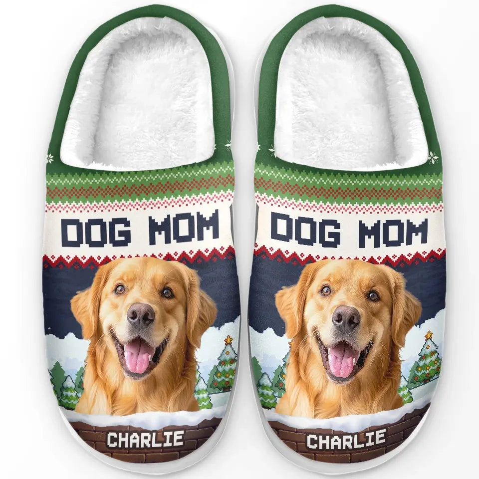 Custom Photo We Woof You A Merry Christmas - Dog & Cat Personalized Custom Fluffy Slippers - Christmas Gift For Pet Owners, Pet Lovers