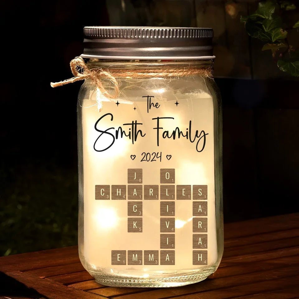 Family Is Where Love Is Endless - Family Personalized Custom Mason Jar Light - Christmas Gift For Family Members