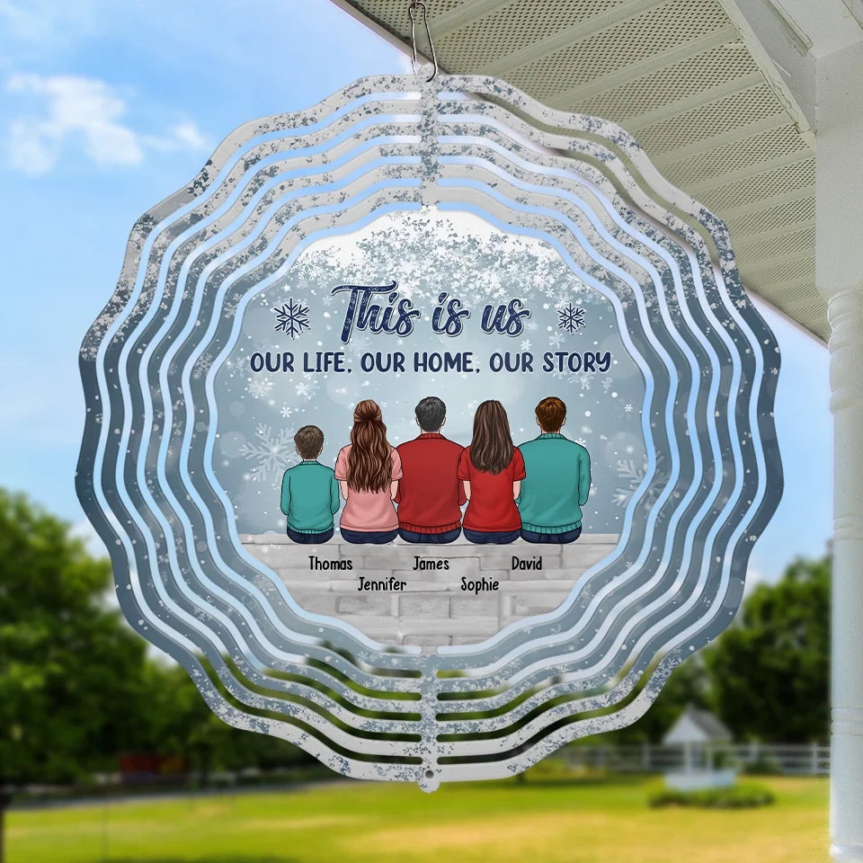 Family Where Life Begins And Love Never Ends - Family Personalized Custom Wind Spinner - Christmas Gift For Family Members