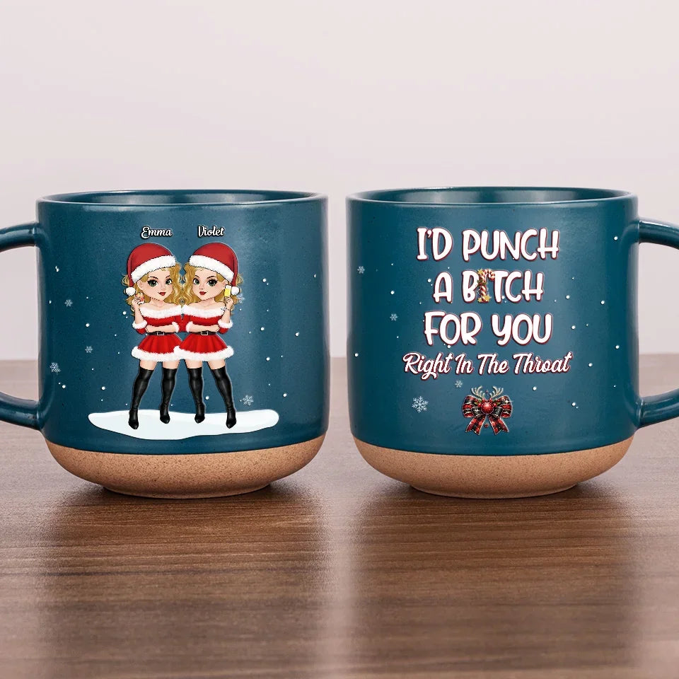 Friends Who Holiday Together Sleigh Together - Bestie Personalized Custom Printed Pottery Mug - Christmas Gift For Best Friends, BFF, Sisters