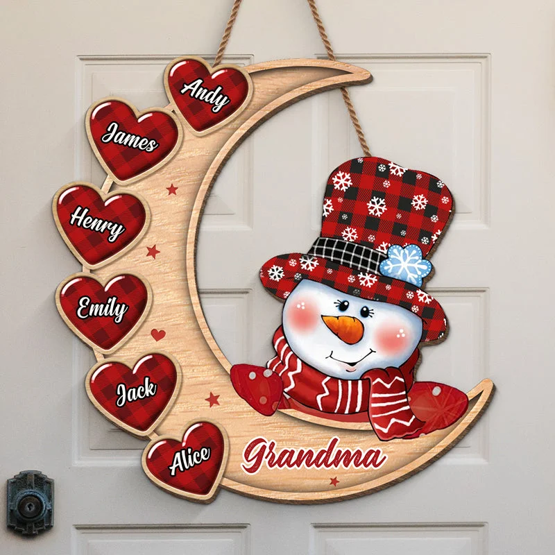 Grandkids Complete The Circle Of Love - Family Personalized Custom Shaped Home Decor Wood Sign - House Warming Gift, Christmas Gift For Grandma