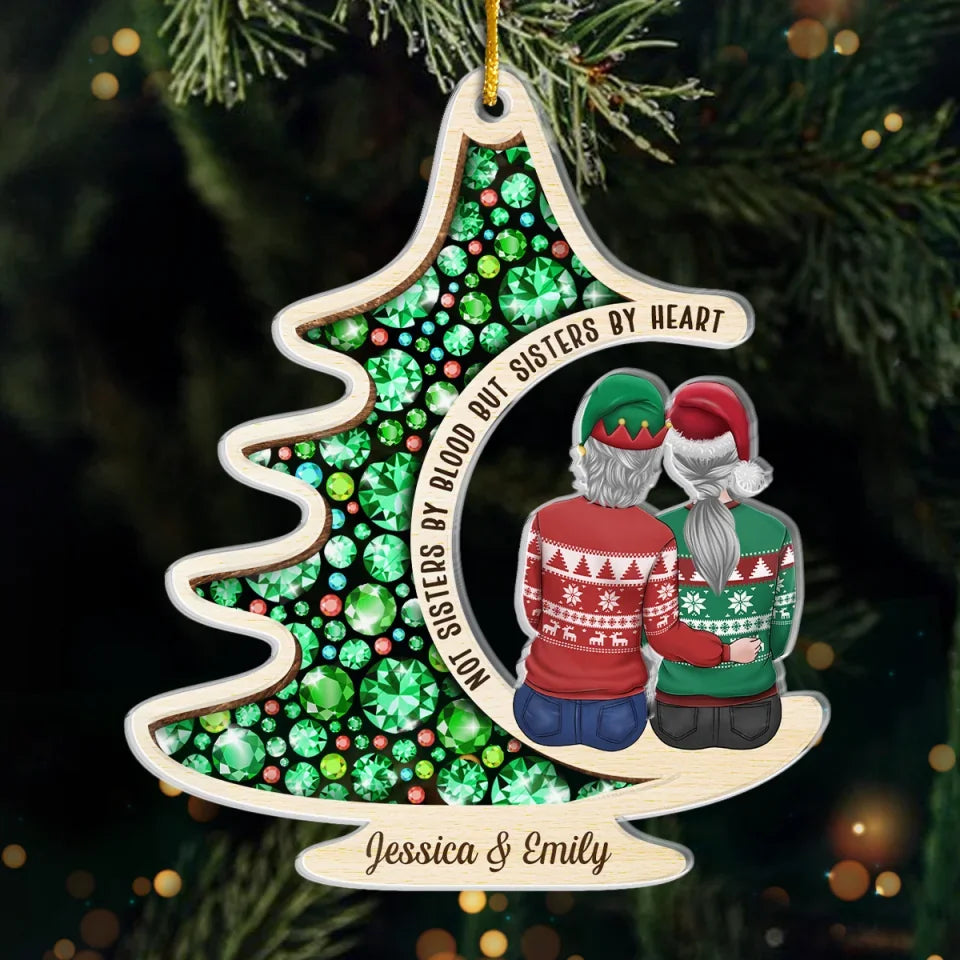 Happy Holidays To The Best Family Member I Chose For Myself - Bestie Personalized Custom Ornament - Acrylic Custom Shaped - Christmas Gift For Best Friends, BFF, Sisters