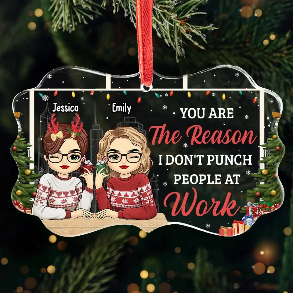 Here's Another Day Of Outward Smiles And Inward Screams - Coworker Personalized Custom Benelux Glass Ornament - Christmas Gift For Coworkers, Work Friends, Colleagues