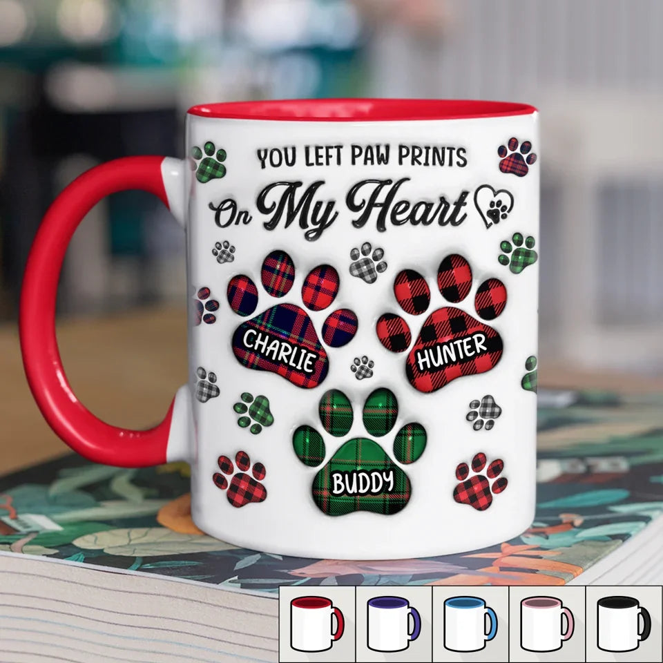 Here’s To The Pets Who Touched Our Hearts Forever - Memorial Personalized Custom 3D Inflated Effect Printed Accent Mug - Sympathy Gift, Christmas Gift For Pet Owners, Pet Lovers